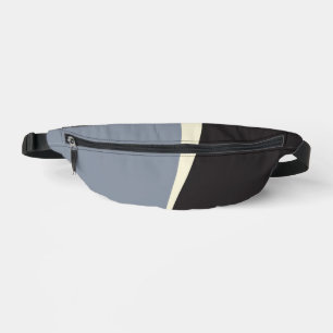 Simple Waves 2 in Black, Grey and Cream Fanny Pack