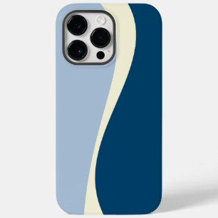 Simple Waves 2 in Dark Blue, Light Blue and Cream Case-Mate iPhone 14 Pro Max Case