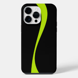 Simple Waves 2 in Lime Green and Black iPhone 14 Pro Max Case