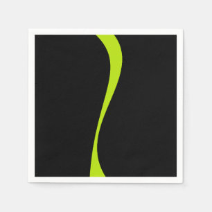 Simple Waves 2 in Lime Green and Black Napkin