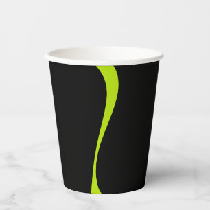Simple Waves 2 in Lime Green and Black Paper Cups