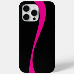 Simple Waves 2 in Magenta and Black iPhone 15 Pro Max Case