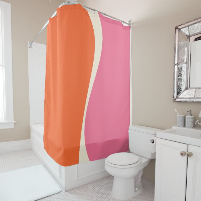 Simple Waves 2 in Pink, Orange, and Cream (In Situ)