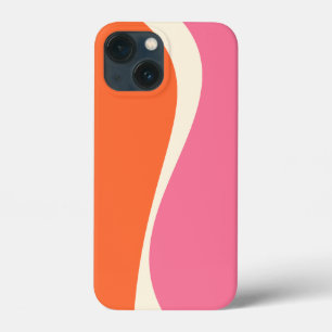 Simple Waves 2 in Pink, Orange, and Cream iPhone 13 Mini Case