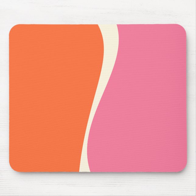 Simple Waves 2 in Pink, Orange, and Cream Mouse Pad (Front)