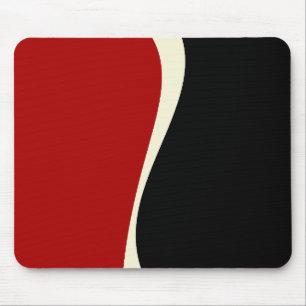 Simple Waves 2 in Red and Cream Mouse Pad