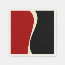 Simple Waves 2 in Red and Cream
