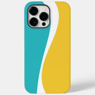 Simple Waves 2 in Turquoise, Yellow, and White Case-Mate iPhone 14 Pro Max Case