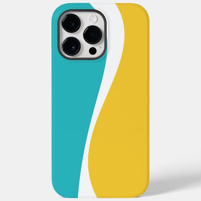 Simple Waves 2 in Turquoise, Yellow, and White Case-Mate iPhone Case (Back)