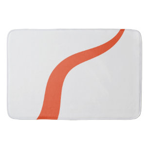 Simple Waves 3 - Orange and White Bath Mat
