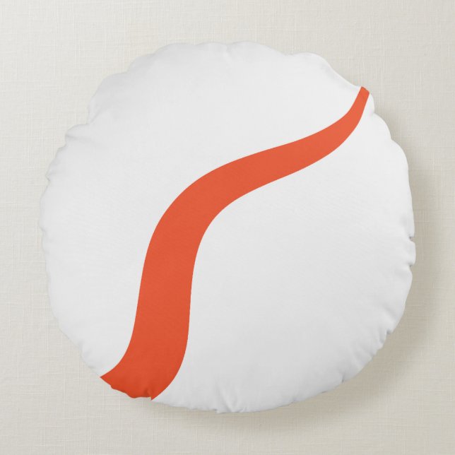 Simple Waves 3 - Orange and White Round Pillow (Front)