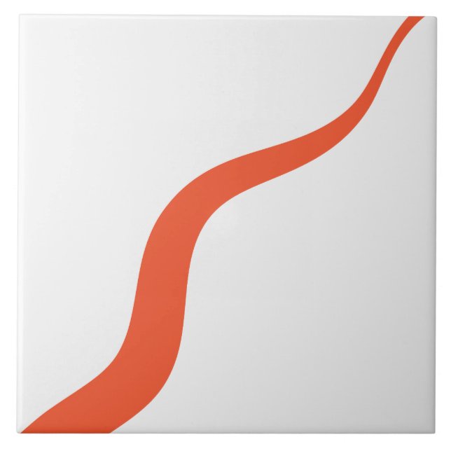 Simple Waves 3 - Orange and White Tile (Front)