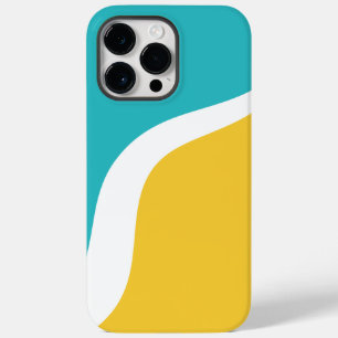 Simple Waves 3 - Turquoise and Yellow Case-Mate iPhone 14 Pro Max Case