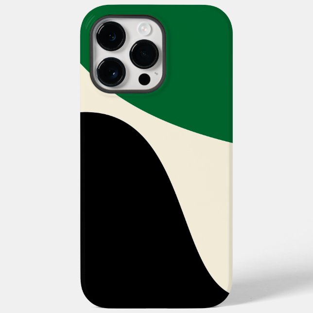 Simple Waves 4 in Green, Cream and Black  Case-Mate iPhone Case (Back)
