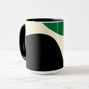 Simple Waves 4 in Green, Cream and Black  Mug