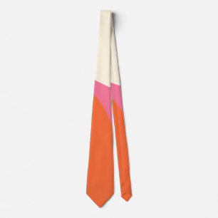 Simple Waves 4 in Pink, Orange, and Cream Tie