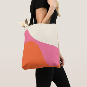 Simple Waves 4 in Pink, Orange, and Cream Tote Bag