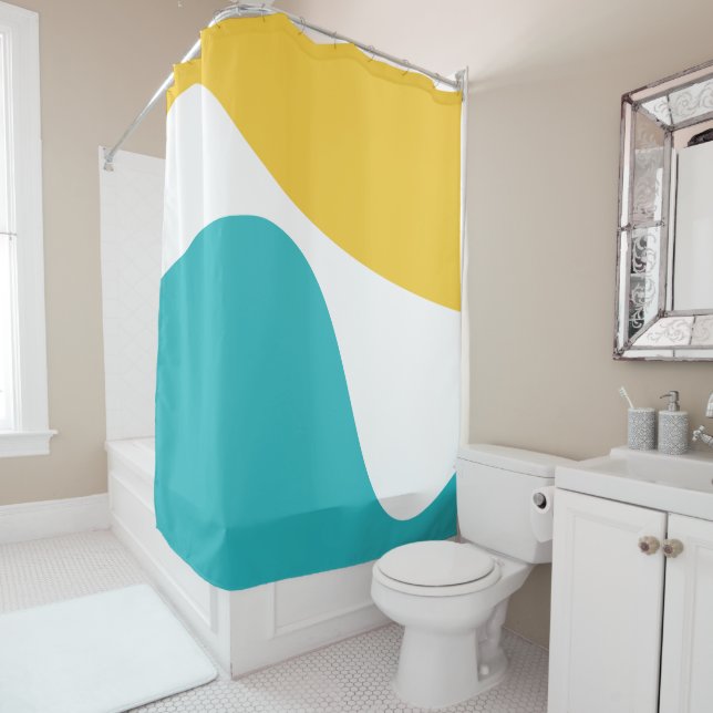 Simple Waves 4 - Turquoise and Yellow (In Situ)