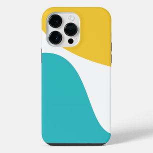 Simple Waves 4 - Turquoise and Yellow iPhone 14 Pro Max Case