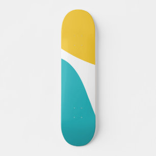 Simple Waves 4 - Turquoise and Yellow Skateboard