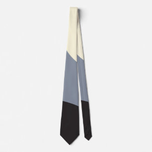 Simple Waves - Black, Grey and Cream Tie
