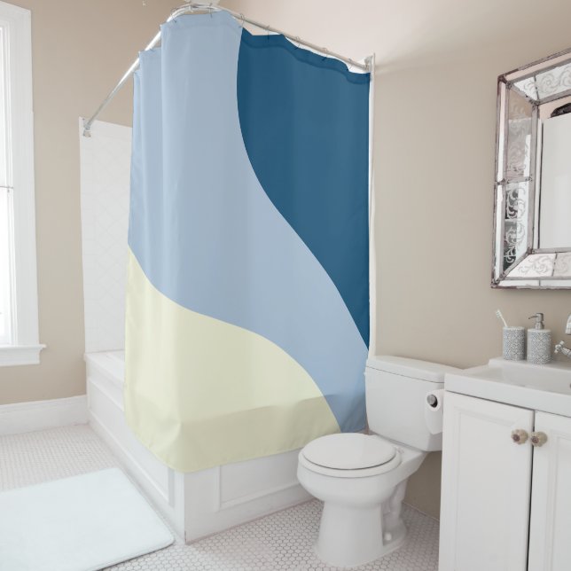 Simple Waves - Dark Blue, Light Blue and Cream (In Situ)