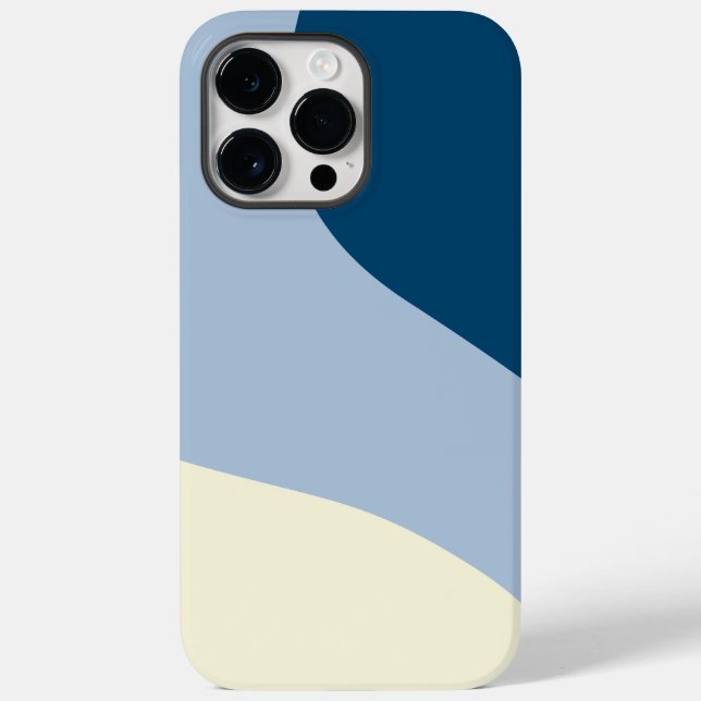 Simple Waves - Dark Blue, Light Blue and Cream Case-Mate iPhone Case (Back)