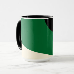 Simple Waves - Green, Cream and Black  Mug