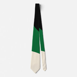 Simple Waves - Green, Cream and Black  Tie