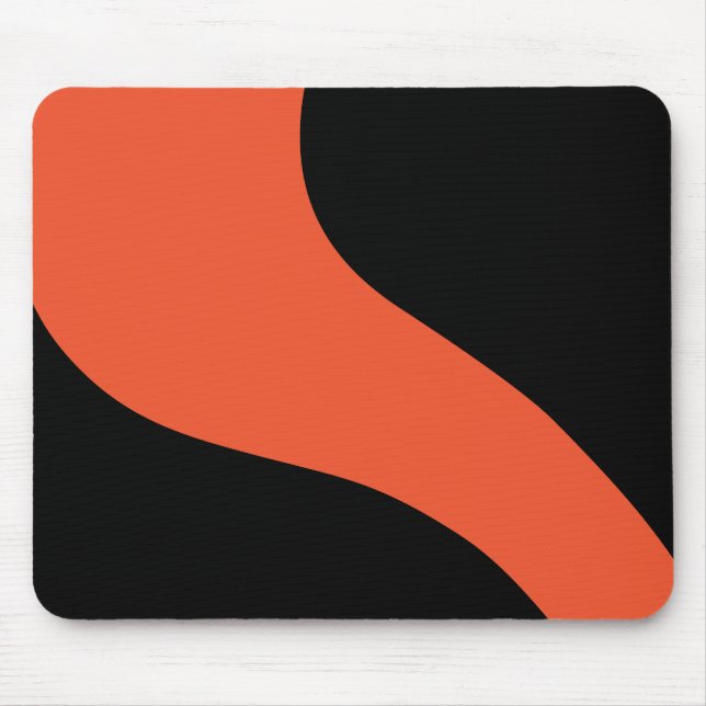 Simple Waves in Black and Orange Mouse Pad (Front)
