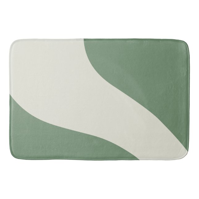 Simple Waves in Green Bath Mat (Front)