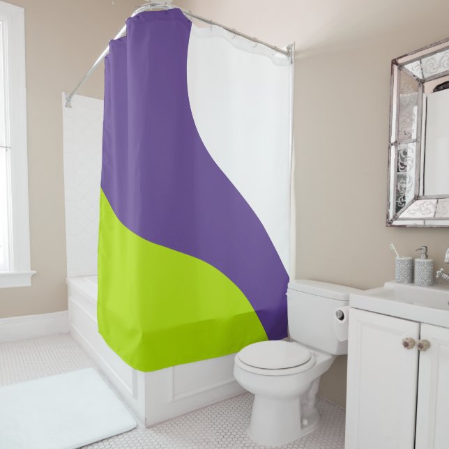 Simple Waves in Lime Green and Purple (In Situ)