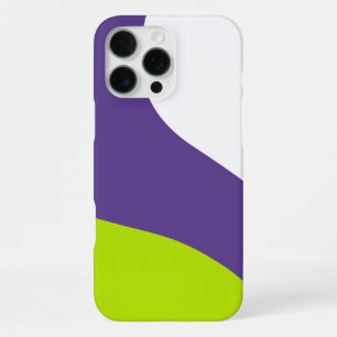 Simple Waves in Lime Green and Purple iPhone 16 Pro Max Case