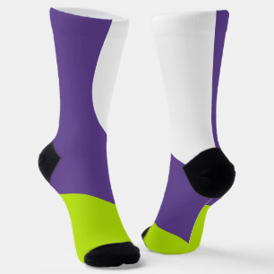 Simple Waves in Lime Green and Purple Socks
