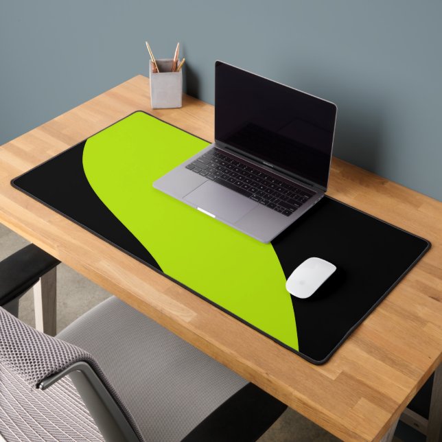 Simple Waves in Lime Green Desk Mat (Office 2)