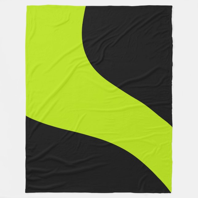 Simple Waves in Lime Green Fleece Blanket (Front)