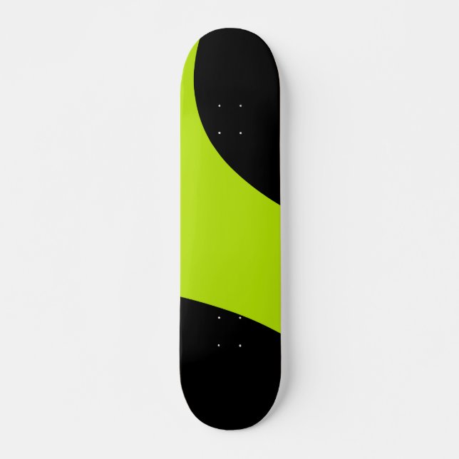 Simple Waves in Lime Green Skateboard (Front)