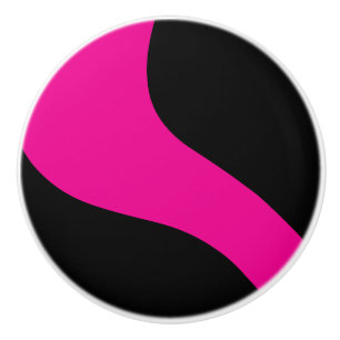 Simple Waves in Magenta and Black Ceramic Knob