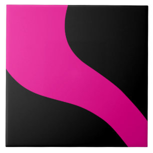 Simple Waves in Magenta and Black Tile