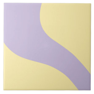 Simple Waves in Pastel Yellow and Purple Tile