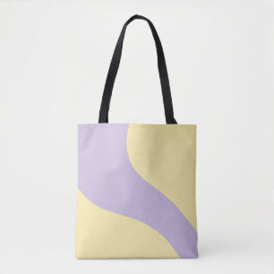 Simple Waves in Pastel Yellow and Purple Tote Bag