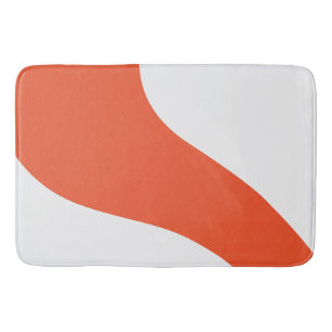 Simple Waves - Orange and White Bath Mat