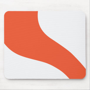 Simple Waves - Orange and White Mouse Pad