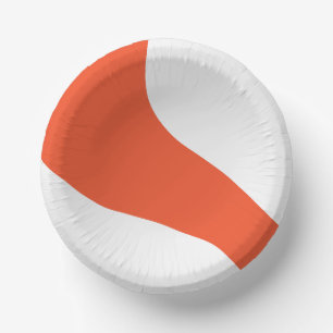Simple Waves - Orange and White Paper Plate