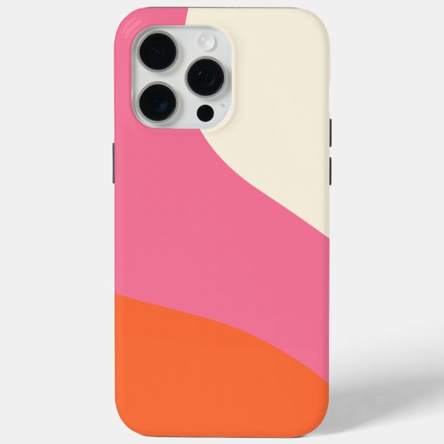 Simple Waves - Pink, Orange and Cream Case-Mate iPhone Case (Back)