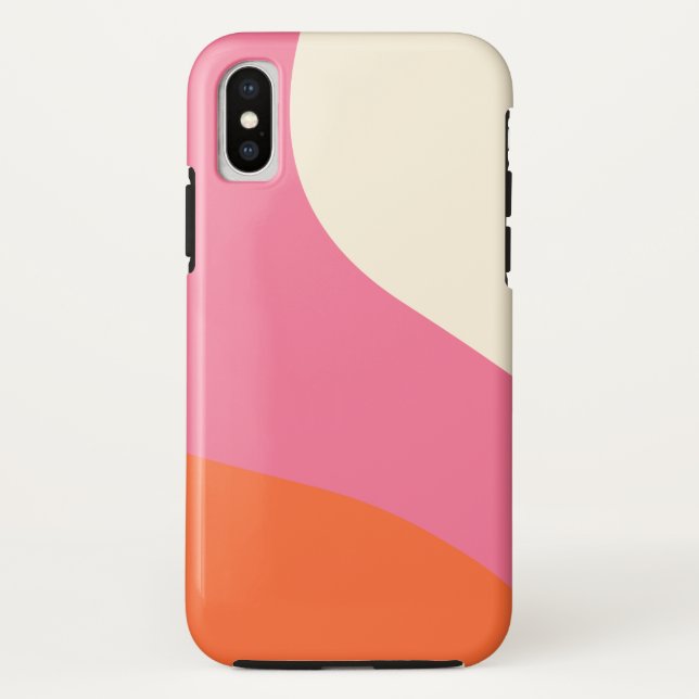 Simple Waves - Pink, Orange and Cream Case-Mate iPhone Case (Back)