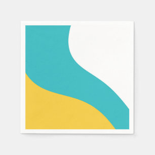 Simple Waves - Turquoise and Yellow Napkin