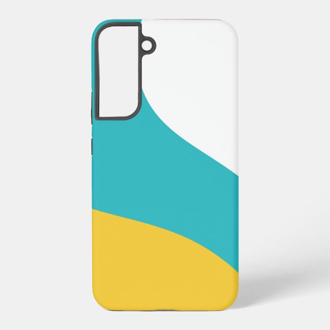Simple Waves - Turquoise and Yellow Samsung Galaxy S22+ Case (Back)