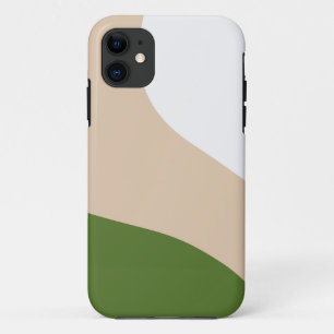 Simple Waves - White, Sand & Palm Green iPhone 11 Case