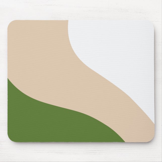 Simple Waves - White, Sand & Palm Green Mouse Pad (Front)